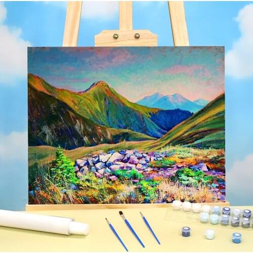 Landscape Mount Gropa Coloring By Numbers Painting Kit Oil Paints 50*70 Canvas Painting Decorative Paintings Wholesale