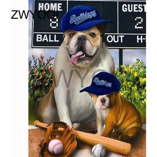 Full Square Diamond embroidery Cross stitch dog baseball cap Full Round Diamond mosaic dog baseball cap 5D DIY Diamond painting