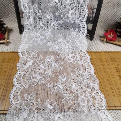 RR2314 18CM new Fujian Changle two tone nylon spandex broad lace for lingerie and wedding dress