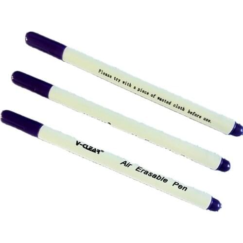 3 PCS Fabric Markers Soluble Pen Cross Stitch Air Erasable Pen Grommet Ink Textile Marker Marking Pens DIY Needlework Home Tool