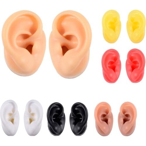 Silicone Ear Model 1:1 For Ear Acupuncture model Press Needle simulation hearing aid display props teaching tools Jewelry