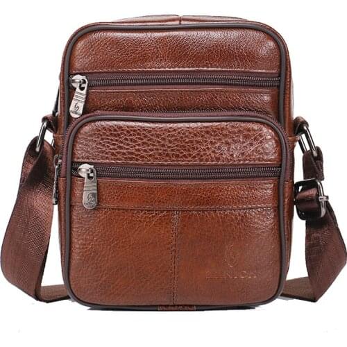 Genuine Leather Men Messenger Bags Designer Handbags High Quality Mens Bag Cowhide Male Shoulder Cross Body Bag for Man zznick