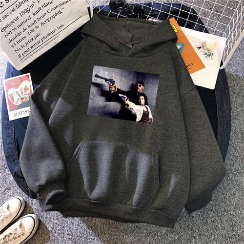 Pulp Fiction Print Man Sweatshirt Fleece Casual Loose Hooded Clothes Unisex Cartoons Vintage Hoody Top Anime Hip Hop Hoodies