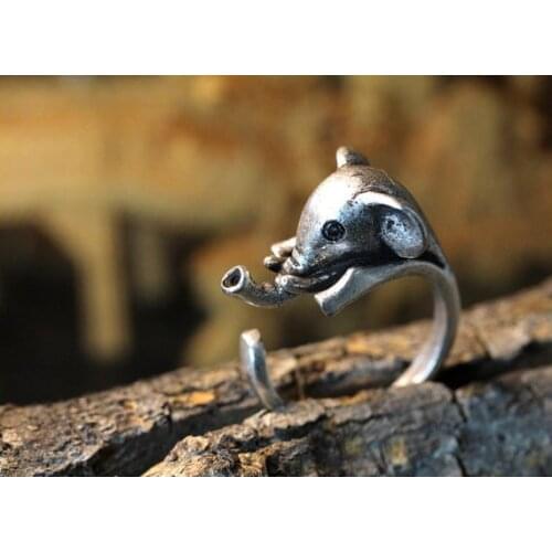 Unique Trendy Retro Elephant Adjustable Ring High Quality Design Mens Animal Promise Rings Women Gift Overwatch Aros