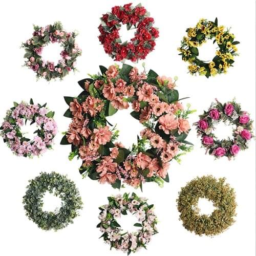 Artificial Flower Wreath Garland for Indoor Front Door Wedding Party Decor