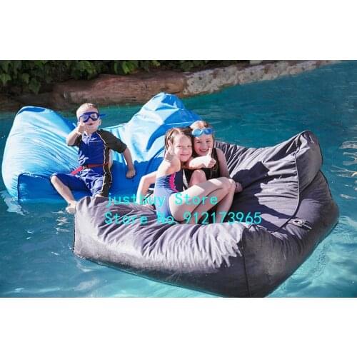 LAKE side Waterproof floating bean bag shredded foam filling chaise beach furniture outdoor lounge chair, coveronly