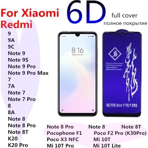Rinbo Screen Glass For Xiaomi Mi 10T Poco F2 Pro X3 NFC Redmi Note 9S 8 9 Pro Max K30 K20 8T 6 7 Pro 8A 9A Screen Protector Film