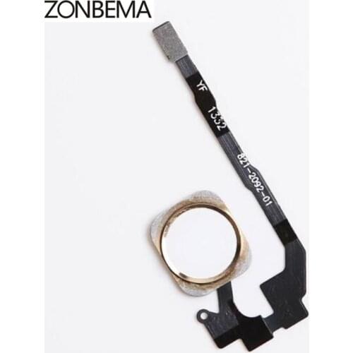 ZONBEMA 10pcs Home button with Flex Cable Ribbon assembly For iPhone 5S Replacement Part