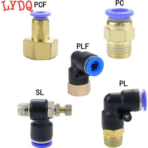1PCS Pneumatic Quick Connector PCF PC PL SL PB 4MM-12mm Hose Tube Air Fitting 1/4" 1/8" 3/8" 1/2"BSPT Male Thread Pipe Coupler