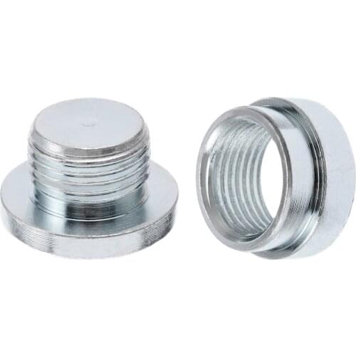 2pcs Car Auto O2 Oxygen Sensor Bung Stainless Steel Iron Weld On Bung Plug Nut Cap Kit M18x1.5 DIY Tool Accessories