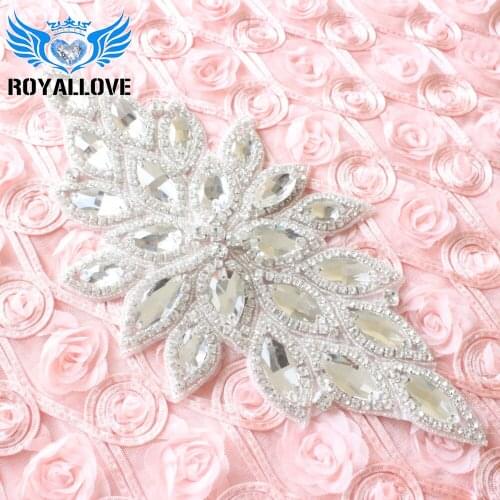 30pcs Big Bling Hot fix sew on silver elegant sparkle rhinestone appliques bridal dress crystal patch for wedding evening party