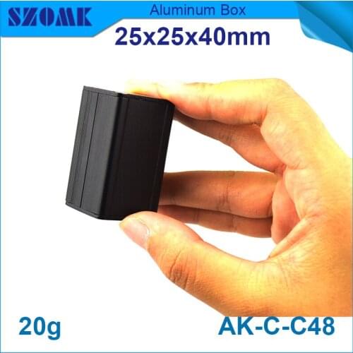 4pcs/lot 25(H)x25(W)x40(L) mm small aluminium enclosure in black color anodizing aluminum cabinet