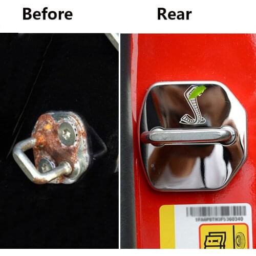 Stainless Steel Car Door Lock Cover for 15-20 Ford Mustang Interior Accessories Decorative Protective Shell