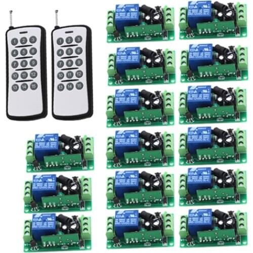 Radio Remote Wireless Remote Control Switch LED Light Lamp Switch 15pcs Receiver + 2pcs 15CH Transmitter for Light / Gate