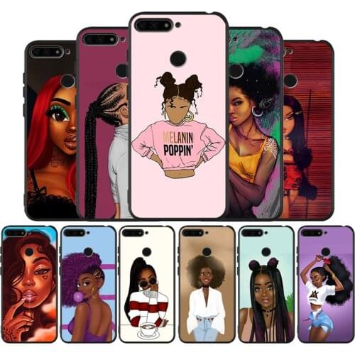 Melanin Poppin Aba Black Girl black Silicone Phone Case For honor 30 20 Pro 8 8X 9 10 20 Lite Mate 10 20 30 Lite Pro cover