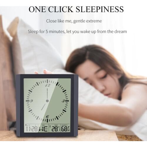 Digital Clock Temperature Humidity Clock Large Screen Wide Viewing Angle Celsius Fahrenheit LED Calendar Clock Home Decor