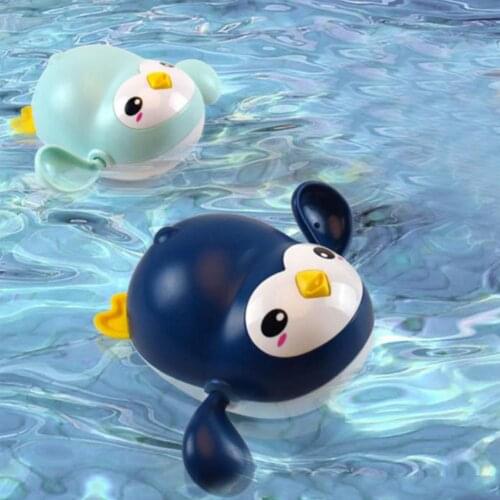 Baby Cartoon New Penguin Swimming Water Toys Kids Beach Bath Toys ABS Plastic Baby Classic Wound-up Chain Clockwork Toys