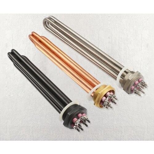 Dn40 project water tank heating rod stainless steel thickened high power electric heating pipe 220 / 380V / 3 / 6 / 9kw