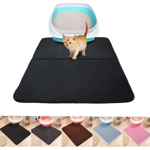 Double-Layer Litter Mat Pet Carpet Cat Sand Cat Toilet Mat Cats Waterproof Mats For Pets Cats Trapper Foldable EVA Non-slip Mats