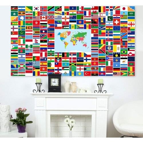World Flag Banner International Flags Banner With Metal Grommets For Backdrop Decoration World Flag Home Living Room Decoration