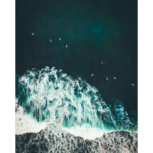 GATYZTORY Full Square/Round Diamond Painting Landscape Diamond Embroidery Sea Wave Rhinestones Mosaic Decortion