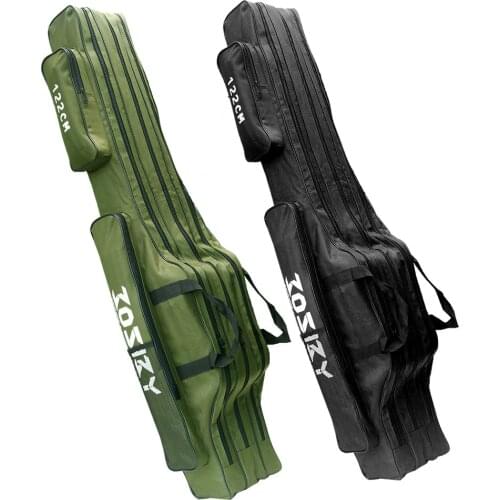 JOSBY 182CM-60CM Retractable Foldable Portable Waterproof Multi-Layer 2 3 Layer Oxford Cloth Fishing Rod Gun Bag Box Convenient