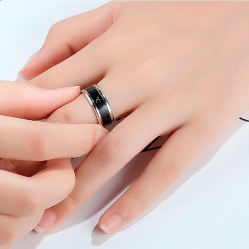 Temperature Ring Titanium Steel Mood Emotion Feeling Intelligent Temperature Sensitive Rings for Women Men Waterproof Jewelry