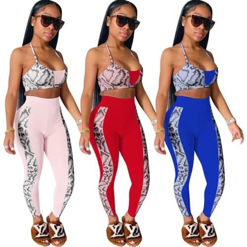 74D8246 Summer fashion versatile casual womens sling bra positioning printing set 2 pieces