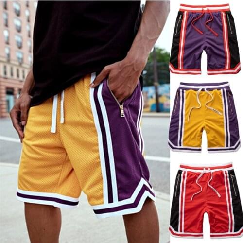 Travis Scott Mens Patchwork Striped Running Sport Shorts Summer New Man Bermuda Gym Fitness Workout Basketball Short Pants Homme