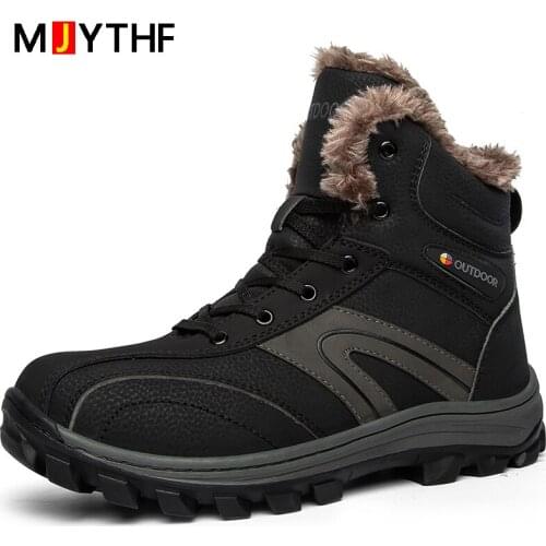 2021 New Men Winter Boots Warm Cotton Shoes Snow Boots Large Size Casual Hiking Boots Outdoor Men Ankle Boots Military Shoes