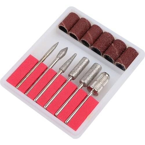 6Pcs Nail Drill Bits Set Electric Nail Grinding Machine Accessories Sanding Bands File Drill Replacement Heads and Sand Circle