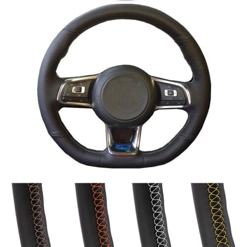 DIY Customized Car Steering Wheel Cover For Golf 7 Mk7 New Polo Jetta Passat B8 Auto Artificial Leather Steering Wrap