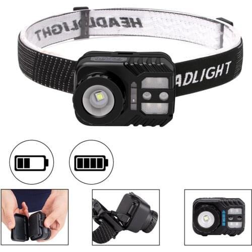 Hand Wave Sensor Headlight Built-in Rechargeable Battery Flashlight 5 Modes Induction Switch Torch Headlamp IPX5 Emergency Lamp