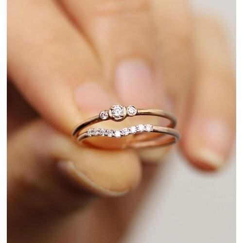 New original design 925 silver fashion ring rose gold inlaid zircon set ring 2020 woman DIY fine jewelry gifts free shipping hot