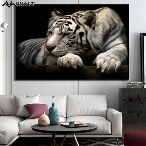 Tiger poster canvas painting black and white picture living room wall art Creativity Hoom Decor Animal Modern art painting