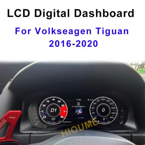 Car Instrument Cluster Speedometer Gauges Dashboard Panel LCD Monitor Miles For Volkswagen VW Tiguan 2016 2017 2018 2019 2020