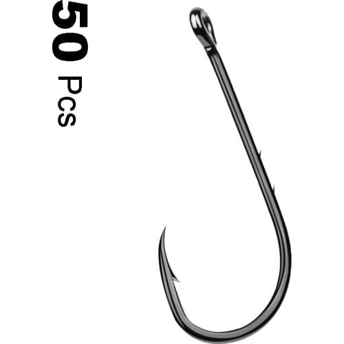 50pcs/lot Fishing Gear Soft Bug High Steel Carbon Bass Barbed Hooks Wide Crank