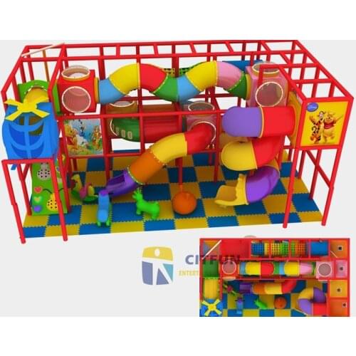 CE Certificate Colorful Plastic Amusement Slide Children soft games Indoor play ground for sale IP-017A