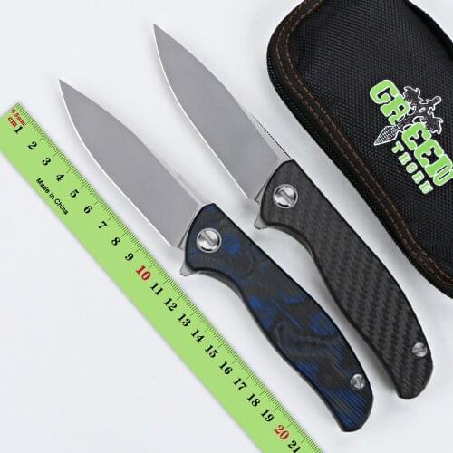 Green Thorn custom F95 HATI Folding Knife Carbon Fiber TC4 Titanium handle Camping outdoor fruit knife tactics EDC hunting tools