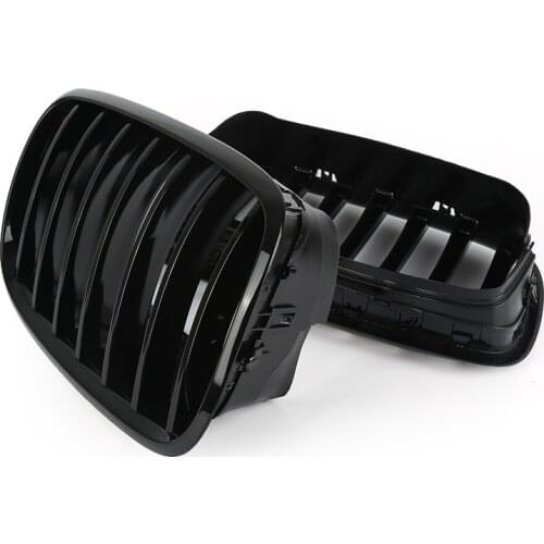 Car Front Bumper Grill Pair Replacement Front Kidney Grille Grill Glossy Black for BMW X5 X5M X6 X6M E70 E71 2008-2013 2pcs XNC