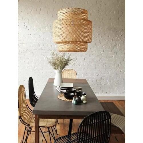 Modern Cage Pendant Light Bamboo Pendant Lamp Loft Wood Pendant Lamp Chinese style Hanging Lamp E27 Indoor Lighting