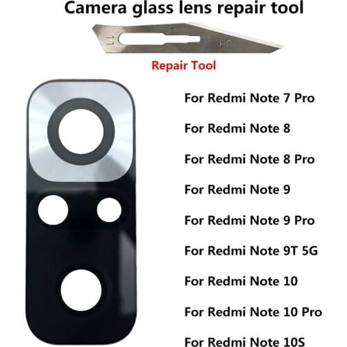 For xiaomi redmi note 7 8 9 10 back Camera Glass Lens Rear Camera with Glue For xiaomi redmi Note 7 8 8T 9 9S 10 10T 10S Pro Max