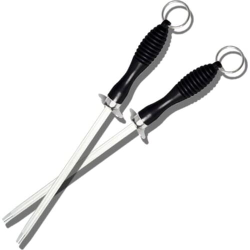 Stainless Steel Rod Knife Sharpening Honing Steel Household Knife Sharpener Rod Stick with Handle for Knife Blade Edge