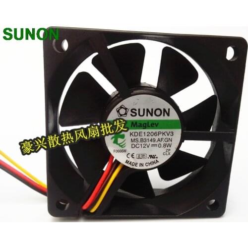 For Sunon KDE1206PKV3 60x60x20mm 12v 0.8W three lines server inverter cooling fan