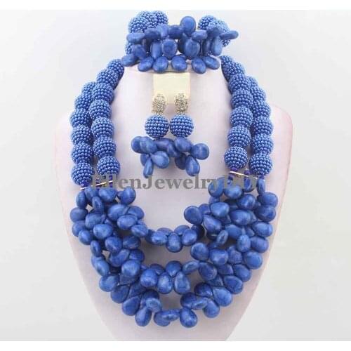 Splendid African Beads Jewelry Sets Nigerian Wedding African Beads Jewelry Set W10968