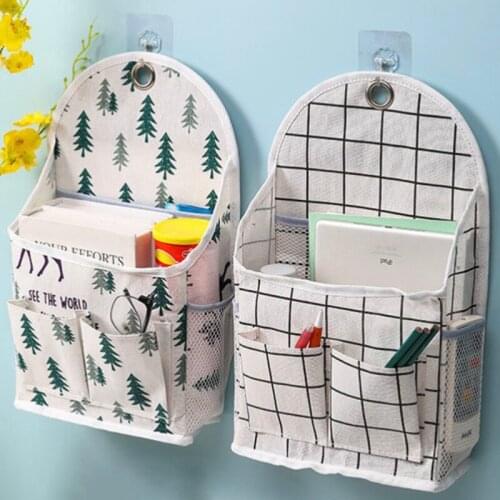 Large Capacity Cotton Linen Storage Bag Home Wall Mounted Organizer Hanging Bag Closet Toy Box Container Organizer Fabric Basket