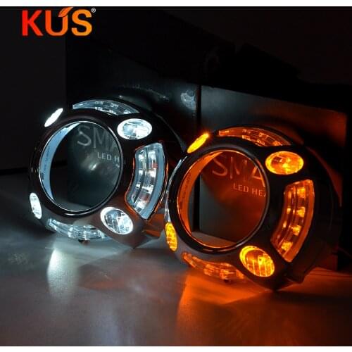 3.0 Inch DRL Angel Eyes Mask Cover Shroud For 2.5/3.0 Inch Q5 Hella Bixenon Projector Lens For Motorcycle Car Headlight Retrofit