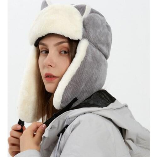 Winter Warm Women Girl Cycling Hats Face Ear Protection Bike Bicycle Caps Fox Style Earflap Sports Snow Ski Trapper Hat