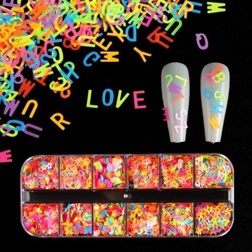 12 Grids/Box Nail Art Mixed Glitter Patch Sequin Thin Patch DIY Phone Case Mirror Design Nail DIY Decorations Accessories