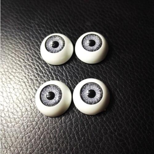 20pcs(10pairs) 12mm Doll Eyeballs Half Round Acrylic Eyes for DIY Doll Crafts Lightgray Color Plastic Doll EyeBall Doll Toys TR1
